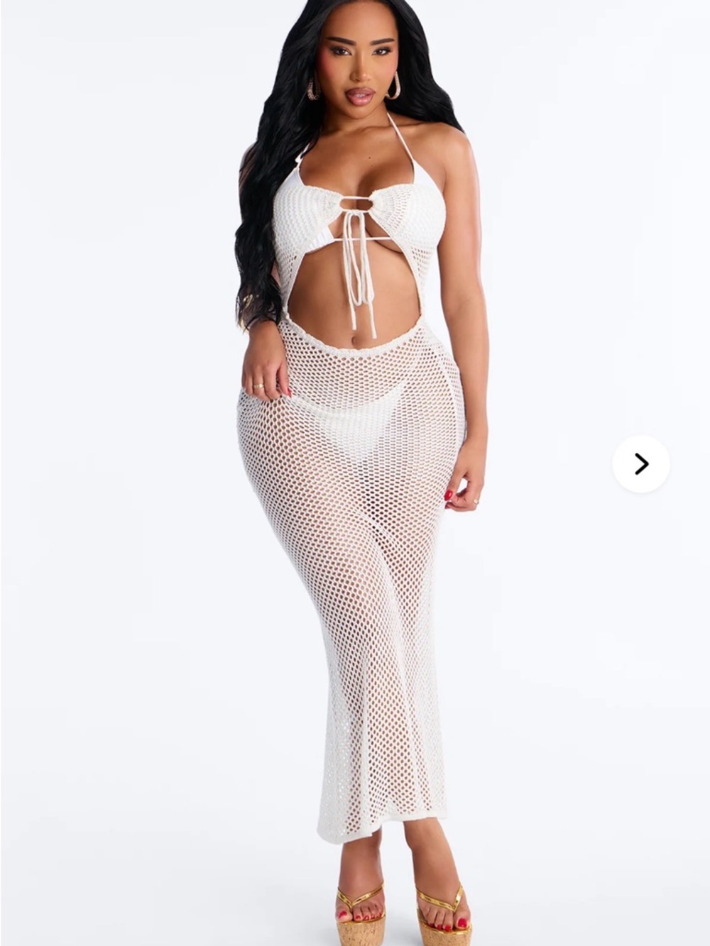 Fashion Nova White Hailey Sleeveless Coverup